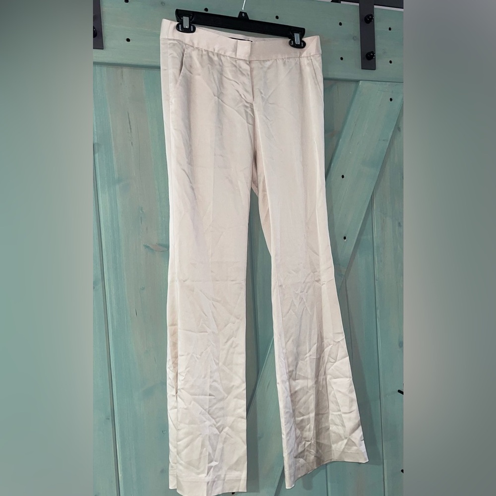 BCBG Maxazria size 2 Carla the slim flare satin pants NWT top zip strapless